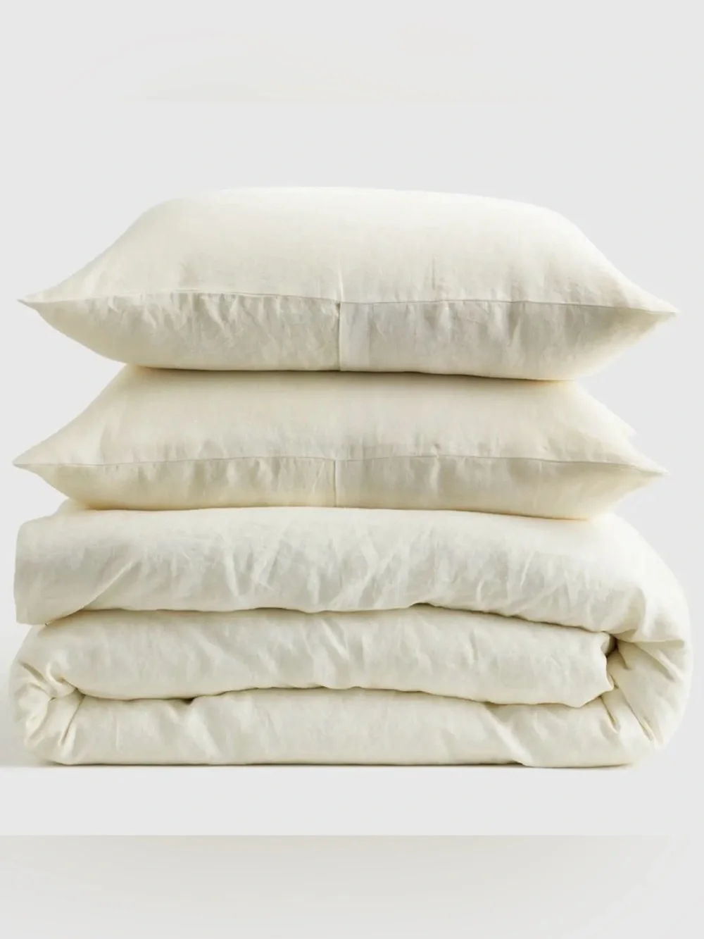 NWT Quince European Linen Duvet Cover Set, King/Cal King (Ivory)